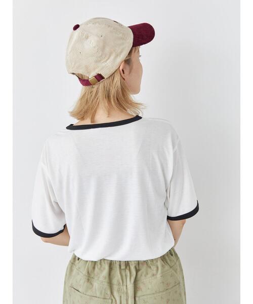 ehka sopo（エヘカソポ）の「花刺繍リンガーTシャツ（Tシャツ/カットソー・レディース・ブラック/レッド/オフホワイト/キナリ・F）」の21枚目の写真