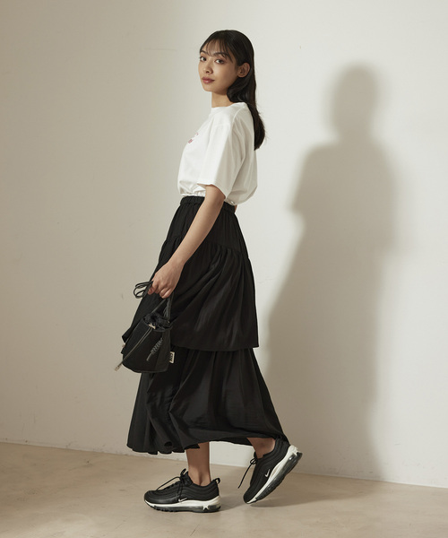 NERGY（ナージー）の「アシメティアードスカート（スカート・レディース・オフホワイト/ブラック/グリーン・FREE）」の13枚目の写真