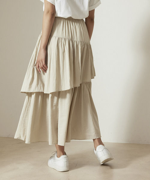 NERGY（ナージー）の「アシメティアードスカート（スカート・レディース・オフホワイト/ブラック/グリーン・FREE）」の17枚目の写真