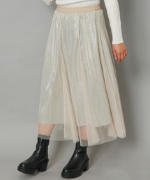 GORGE | 《ふんわり揺れる×上品きらめき》レディース チュールスカート ミモレ丈 オールシーズン(スカート)