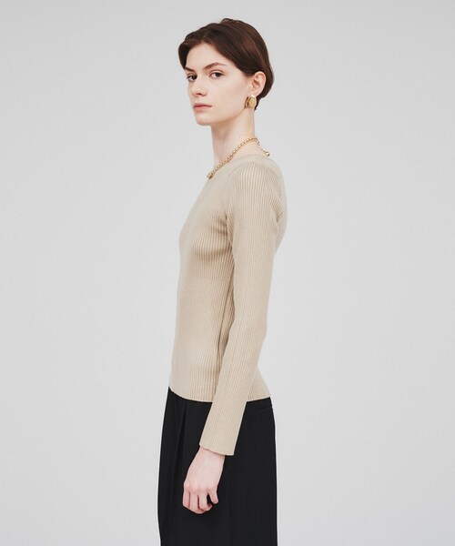 cloenc（クロエンス）の「◆【手洗い可】リブニットプルオーバー（ニット/セーター・レディース・ベージュ/ブラック系2/ブラック/アイボリー系2・02）」の11枚目の写真