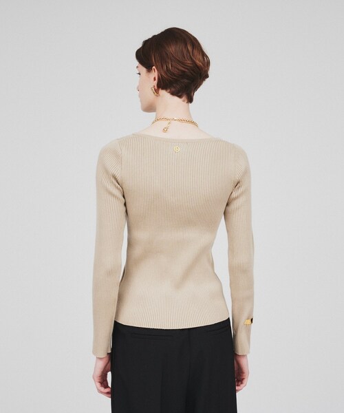 cloenc（クロエンス）の「◆【手洗い可】リブニットプルオーバー（ニット/セーター・レディース・ベージュ/ブラック系2/ブラック/アイボリー系2・02）」の12枚目の写真