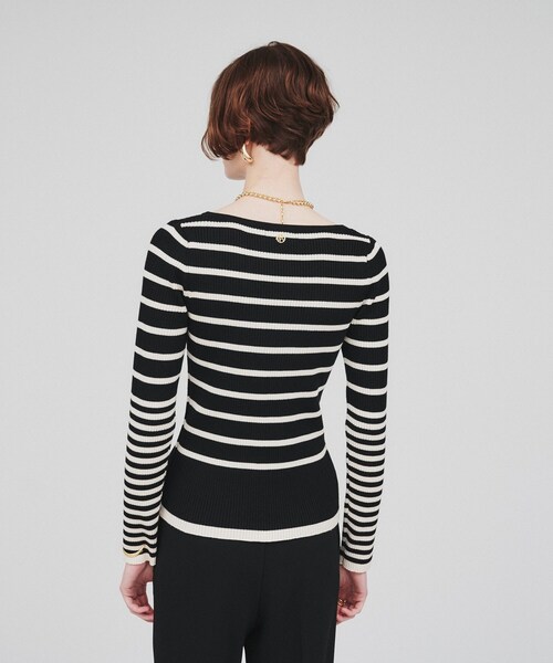cloenc（クロエンス）の「◆【手洗い可】リブニットプルオーバー（ニット/セーター・レディース・ベージュ/ブラック系2/ブラック/アイボリー系2・02）」の8枚目の写真