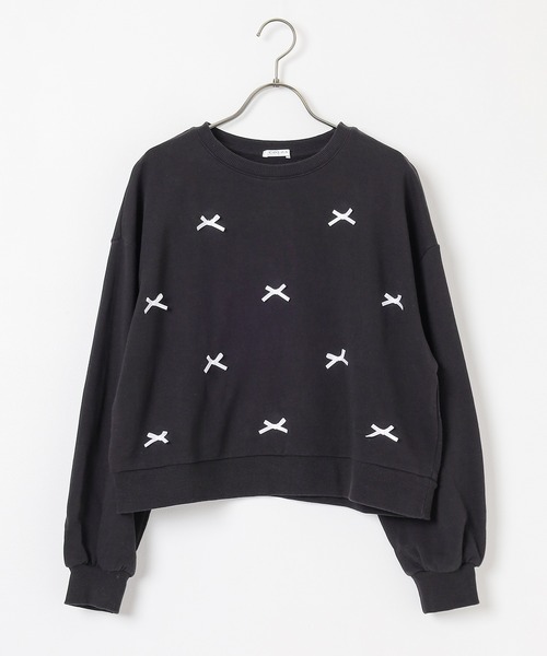 Honeys(ハニーズ)の「リボン付ゆるトップス(スウェット・レディース・アイボリー/ブラック/サックスブルー/杢グレー・S/M/L/LL)」の19枚目の写真