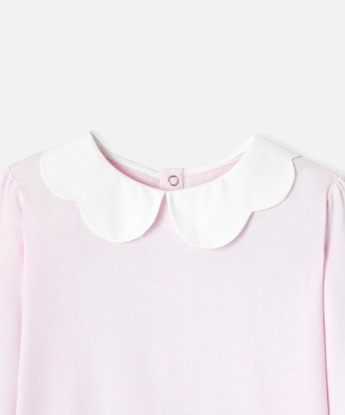 スカラップ襟長袖Tシャツ（Tシャツ/カットソー）｜jacadi