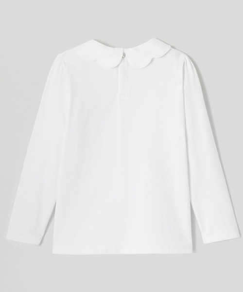 スカラップ襟長袖Tシャツ（Tシャツ/カットソー）｜jacadi
