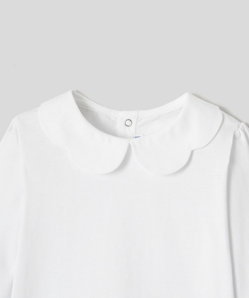 スカラップ襟長袖Tシャツ（Tシャツ/カットソー）｜jacadi