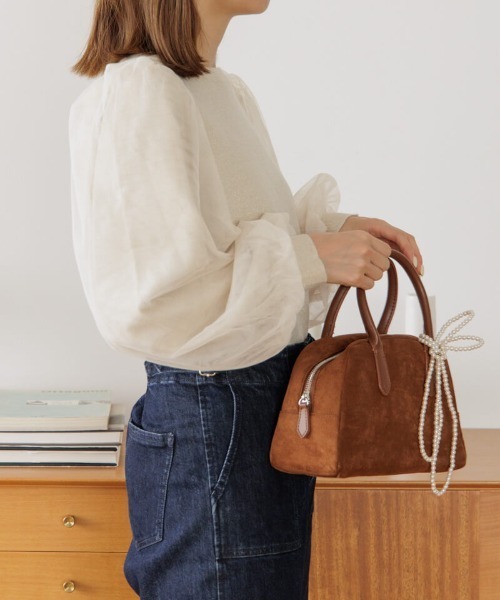 flower（フラワー）の「ブライトチュールニット（ニット/セーター・レディース・ブラウン/アイボリー・FREE）」の3枚目の写真