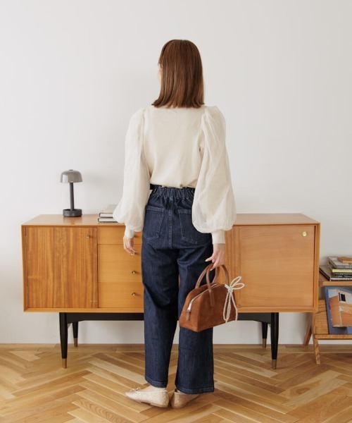 flower（フラワー）の「ブライトチュールニット（ニット/セーター・レディース・ブラウン/アイボリー・FREE）」の6枚目の写真