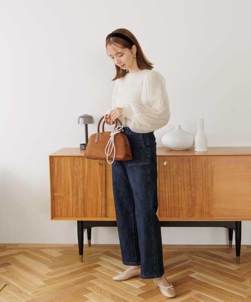 flower（フラワー）の「ブライトチュールニット（ニット/セーター・レディース・ブラウン/アイボリー・FREE）」の7枚目の写真