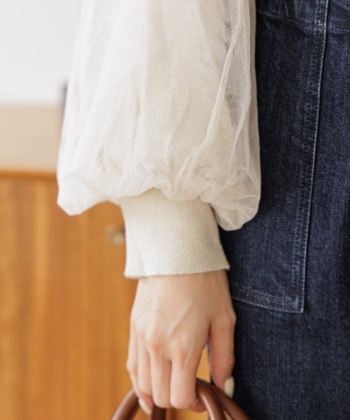 flower（フラワー）の「ブライトチュールニット（ニット/セーター・レディース・ブラウン/アイボリー・FREE）」の10枚目の写真