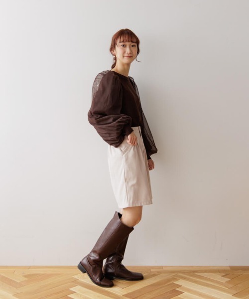 flower（フラワー）の「ブライトチュールニット（ニット/セーター・レディース・ブラウン/アイボリー・FREE）」の16枚目の写真