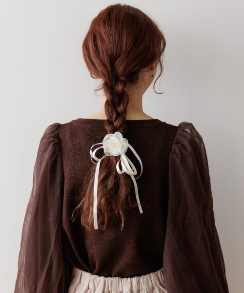 flower（フラワー）の「ブライトチュールニット（ニット/セーター・レディース・ブラウン/アイボリー・FREE）」の14枚目の写真