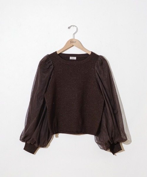 flower（フラワー）の「ブライトチュールニット（ニット/セーター・レディース・ブラウン/アイボリー・FREE）」の19枚目の写真