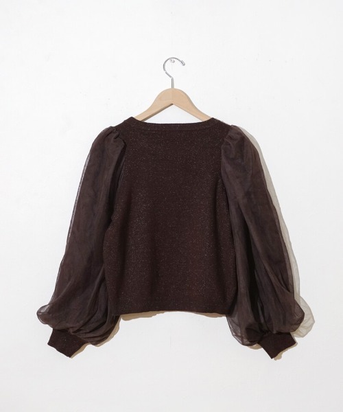 flower（フラワー）の「ブライトチュールニット（ニット/セーター・レディース・ブラウン/アイボリー・FREE）」の22枚目の写真