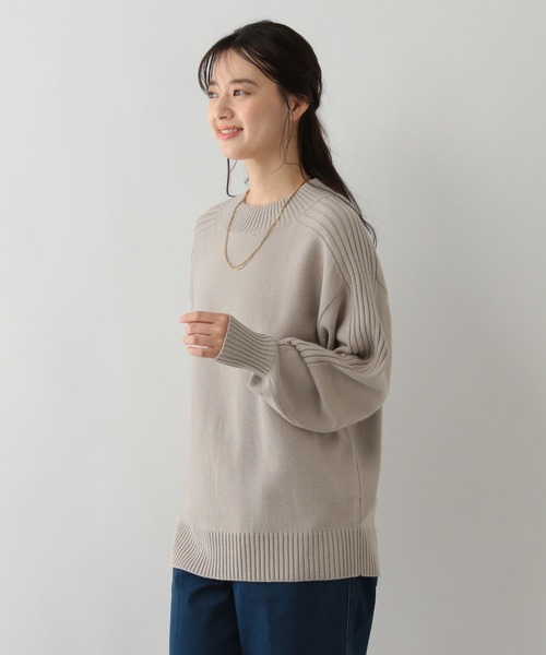 GLOBAL WORK Smile Seed Store（グローバルワーク スマイルシードストア）の「袖リブボトルネックプルオーバー/116055（ニット/セーター・レディース・アイボリー/イエロー/グリーン系その他6/ブラック/ベージュ・MEDIUM/LARGE/X-LARGE/SMALL）」の8枚目の写真