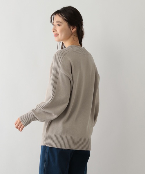 GLOBAL WORK Smile Seed Store（グローバルワーク スマイルシードストア）の「袖リブボトルネックプルオーバー/116055（ニット/セーター・レディース・アイボリー/イエロー/グリーン系その他6/ブラック/ベージュ・MEDIUM/LARGE/X-LARGE/SMALL）」の9枚目の写真