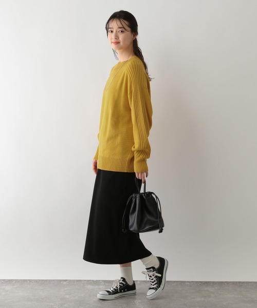 GLOBAL WORK Smile Seed Store（グローバルワーク スマイルシードストア）の「袖リブボトルネックプルオーバー/116055（ニット/セーター・レディース・アイボリー/イエロー/グリーン系その他6/ブラック/ベージュ・MEDIUM/LARGE/X-LARGE/SMALL）」の11枚目の写真