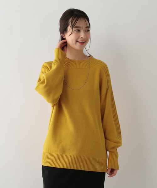 GLOBAL WORK Smile Seed Store（グローバルワーク スマイルシードストア）の「袖リブボトルネックプルオーバー/116055（ニット/セーター・レディース・アイボリー/イエロー/グリーン系その他6/ブラック/ベージュ・MEDIUM/LARGE/X-LARGE/SMALL）」の12枚目の写真