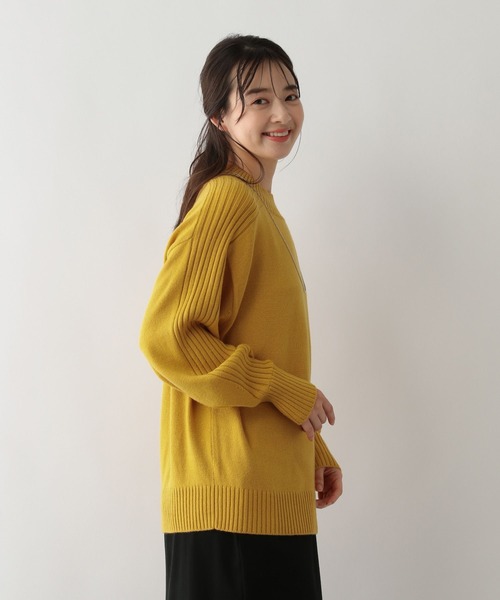 GLOBAL WORK Smile Seed Store（グローバルワーク スマイルシードストア）の「袖リブボトルネックプルオーバー/116055（ニット/セーター・レディース・アイボリー/イエロー/グリーン系その他6/ブラック/ベージュ・MEDIUM/LARGE/X-LARGE/SMALL）」の13枚目の写真