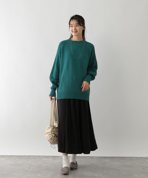 GLOBAL WORK Smile Seed Store（グローバルワーク スマイルシードストア）の「袖リブボトルネックプルオーバー/116055（ニット/セーター・レディース・アイボリー/イエロー/グリーン系その他6/ブラック/ベージュ・MEDIUM/LARGE/X-LARGE/SMALL）」の14枚目の写真