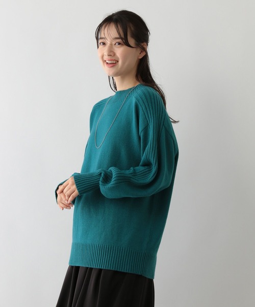 GLOBAL WORK Smile Seed Store（グローバルワーク スマイルシードストア）の「袖リブボトルネックプルオーバー/116055（ニット/セーター・レディース・アイボリー/イエロー/グリーン系その他6/ブラック/ベージュ・MEDIUM/LARGE/X-LARGE/SMALL）」の18枚目の写真