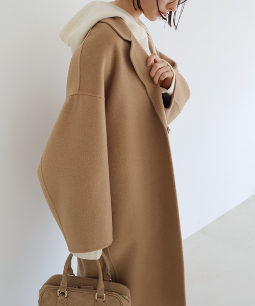 andme エバーネイビー　新品　リバーロングコクーンコート　キャメル　MT andme｜リバー ロング コクーン コート evernavy エバーネイビー