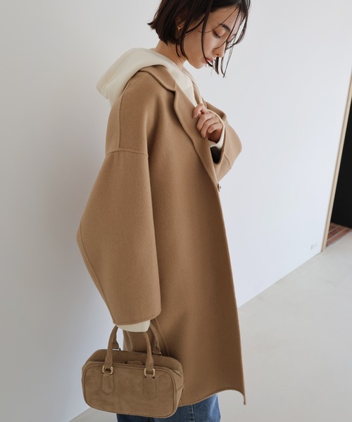 arcatere キャメルコクーンコート WEB限定】BORNIOL / ビックカラーコクーンコート / BEIGE