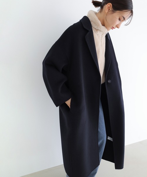 andme エバーネイビー　新品　リバーロングコクーンコート　キャメル　MT andme｜リバー ロング コクーン コート evernavy エバーネイビー