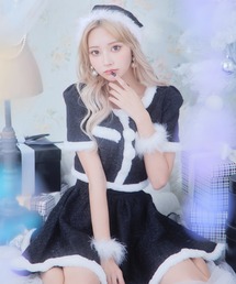 sugar nine（シュガーナイン）の「ラメツイードセットアップサンタコスプレ【サンタコス 5点セット】（コスチューム/パーティーグッズ）」