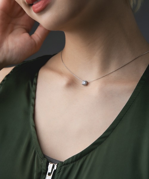 Os accessory（オズアクセサリー）の「Os　-オズ-　【金属アレルギー対応】一粒ストーン40センチネックレス（ネックレス・レディース・ゴールド/シルバー・ONE SIZE）」の11枚目の写真