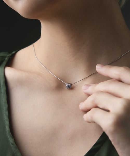 Os accessory（オズアクセサリー）の「Os　-オズ-　【金属アレルギー対応】一粒ストーン40センチネックレス（ネックレス・レディース・ゴールド/シルバー・ONE SIZE）」の13枚目の写真