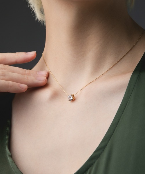 Os accessory（オズアクセサリー）の「Os　-オズ-　【金属アレルギー対応】一粒ストーン40センチネックレス（ネックレス・レディース・ゴールド/シルバー・ONE SIZE）」の7枚目の写真