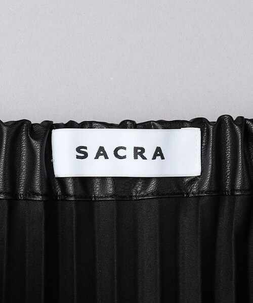 SACRA＞レザーライク プリーツスカート 36