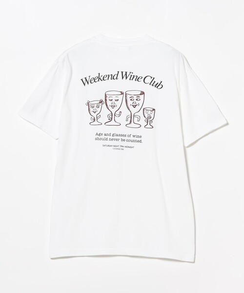 TOKYO CULTUART by BEAMS（トウキョウカルチャートバイビームス）の「HONGAMA / Weekend Wine Club Tee（Tシャツ/カットソー・メンズ・ワイン/ホワイト・LARGE/X-LARGE/SMALL/MEDIUM）」の8枚目の写真
