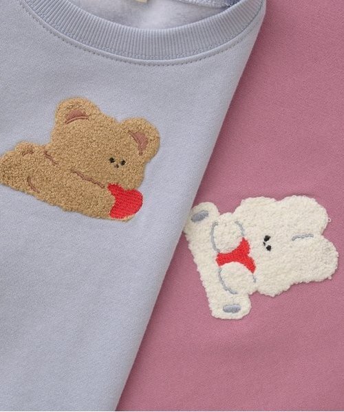 Lycee mine（リセマイン）の「【毛玉バイバイ裏起毛裏毛】サガラ刺しゅうスウェット（スウェット・キッズ・フューシャピンク/ブルーグレー/ライトグリーン/オートミール・100cm/110cm/120cm/130cm/140cm/150cm）」の8枚目の写真