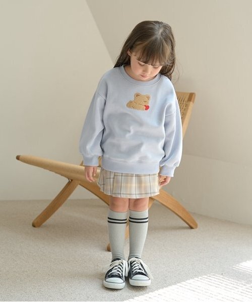 Lycee mine（リセマイン）の「【毛玉バイバイ裏起毛裏毛】サガラ刺しゅうスウェット（スウェット・キッズ・フューシャピンク/ブルーグレー/ライトグリーン/オートミール・100cm/110cm/120cm/130cm/140cm/150cm）」の17枚目の写真