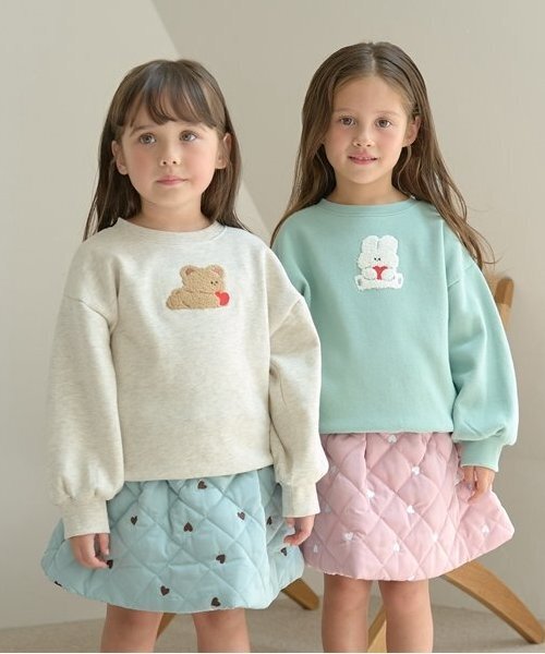 Lycee mine（リセマイン）の「【毛玉バイバイ裏起毛裏毛】サガラ刺しゅうスウェット（スウェット・キッズ・フューシャピンク/ブルーグレー/ライトグリーン/オートミール・100cm/110cm/120cm/130cm/140cm/150cm）」の20枚目の写真