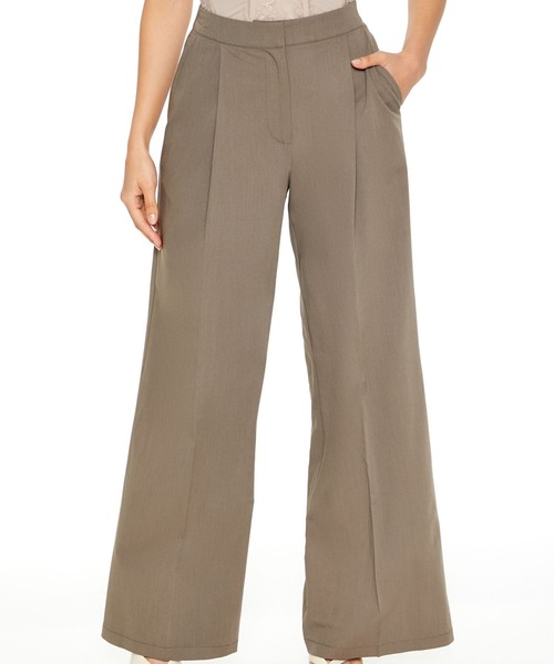 FOREVER 21(フォーエバー トゥエンティーワン)の「タックスラックスパンツ(スラックス・レディース・ブラウン系その他・LARGE/SMALL/MEDIUM)」の4枚目の写真