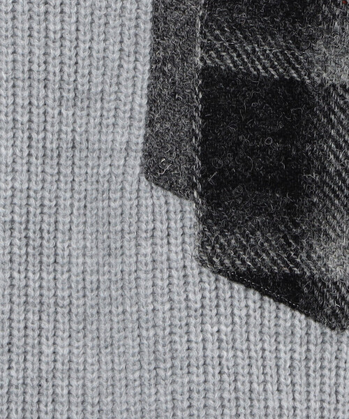 COMME CA COMMUNE(コムサコミューン)の「ハリスツイード使用 ダブルポケットニット(ニット/セーター・メンズ・オリーブ/ライトグレー/ネイビー・MEDIUM/LARGE)」の17枚目の写真