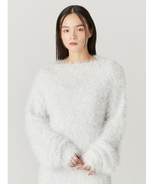 FRAY I.D（フレイアイディー）の「ラメシャギーオフショルニットプル