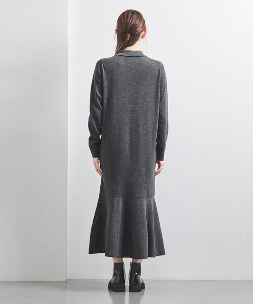 UNITED ARROWS（ユナイテッドアローズ）の「ポロニット ペプラム ロングワンピース（ワンピース・レディース・ダークグレー/ブラック・FREE）」の11枚目の写真