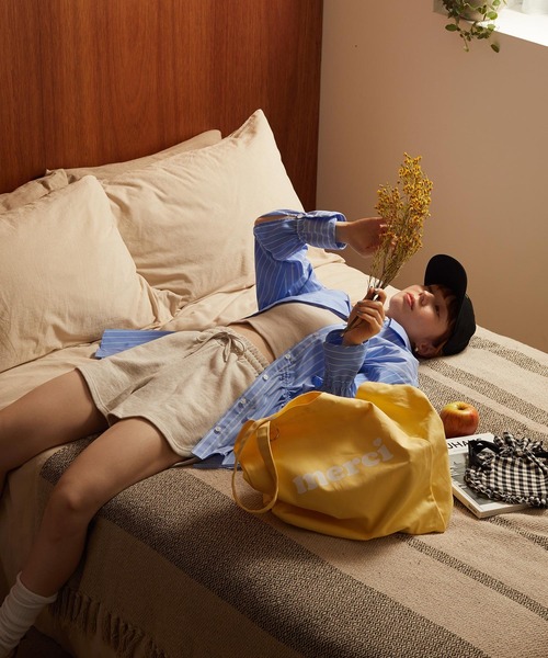 MILKFED.(ミルクフェド)の「STENCIL LOGO DAILY SWEAT SHORTS(スウェットパンツ・レディース・ブラック/オリーブ/ライトグリーン/オートミール・S/M)」の14枚目の写真