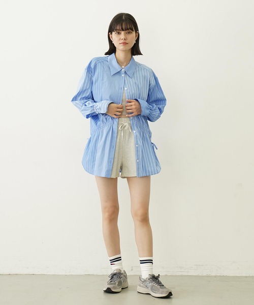 MILKFED.(ミルクフェド)の「STENCIL LOGO DAILY SWEAT SHORTS(スウェットパンツ・レディース・ブラック/オリーブ/ライトグリーン/オートミール・S/M)」の11枚目の写真