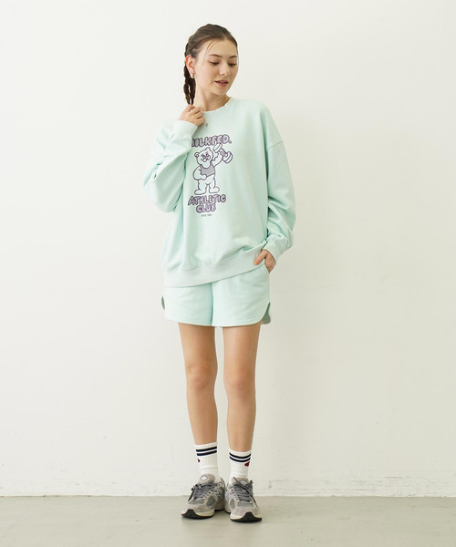 MILKFED.(ミルクフェド)の「STENCIL LOGO DAILY SWEAT SHORTS(スウェットパンツ・レディース・ブラック/オリーブ/ライトグリーン/オートミール・S/M)」の19枚目の写真