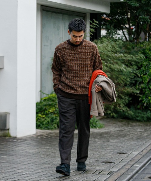 URBAN RESEARCH DOORS（アーバンリサーチドアーズ）の「ツイードライク ジャガードニット（ニット/セーター・メンズ・ブラック/ブラウン/ブルー・MEDIUM/LARGE）」の8枚目の写真