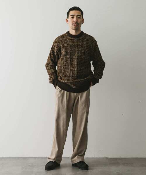URBAN RESEARCH DOORS（アーバンリサーチドアーズ）の「ツイードライク ジャガードニット（ニット/セーター・メンズ・ブラック/ブラウン/ブルー・MEDIUM/LARGE）」の14枚目の写真