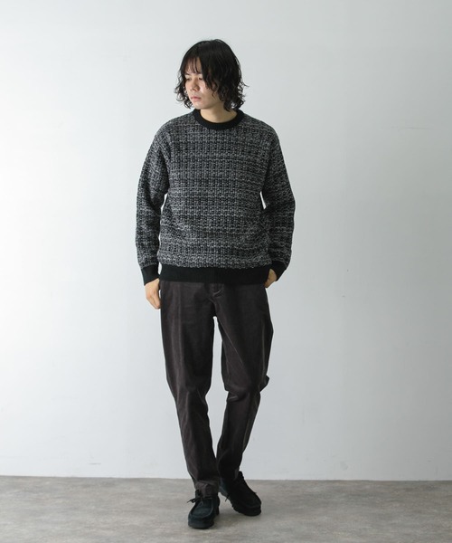 URBAN RESEARCH DOORS（アーバンリサーチドアーズ）の「ツイードライク ジャガードニット（ニット/セーター・メンズ・ブラック/ブラウン/ブルー・MEDIUM/LARGE）」の19枚目の写真