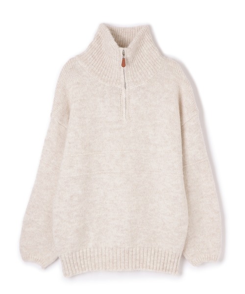 high neck half zip knit/ハイネックハーフジップニット（ニット