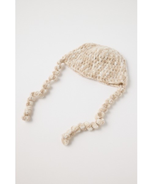 MOUSSY（マウジー）の「FLUFFY CROCHET HEAD キャップ（ニットキャップ/ビーニー・レディース・ベージュ/レッド・FREE）」の7枚目の写真